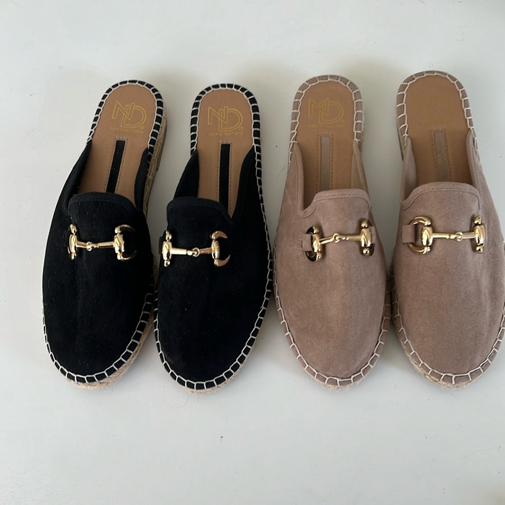 Two pairs of Espadrilles Mules